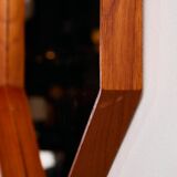 Octagonal teak framed mirror