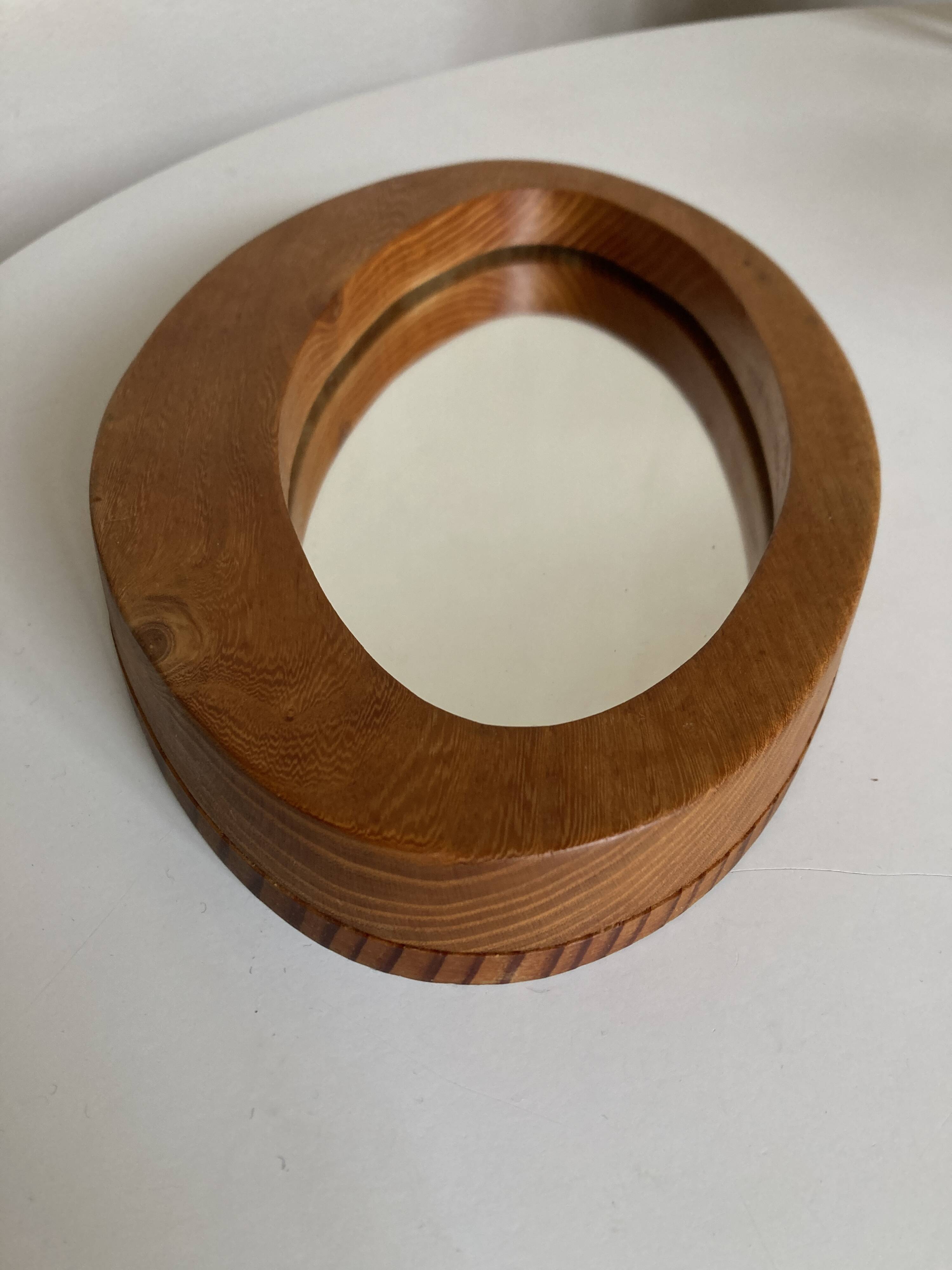 Pine mirror with asymmetrical design, 1960
