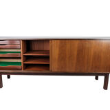 Sideboard in rosewood with sliding doors designed by Omann Junior from the 1960s.