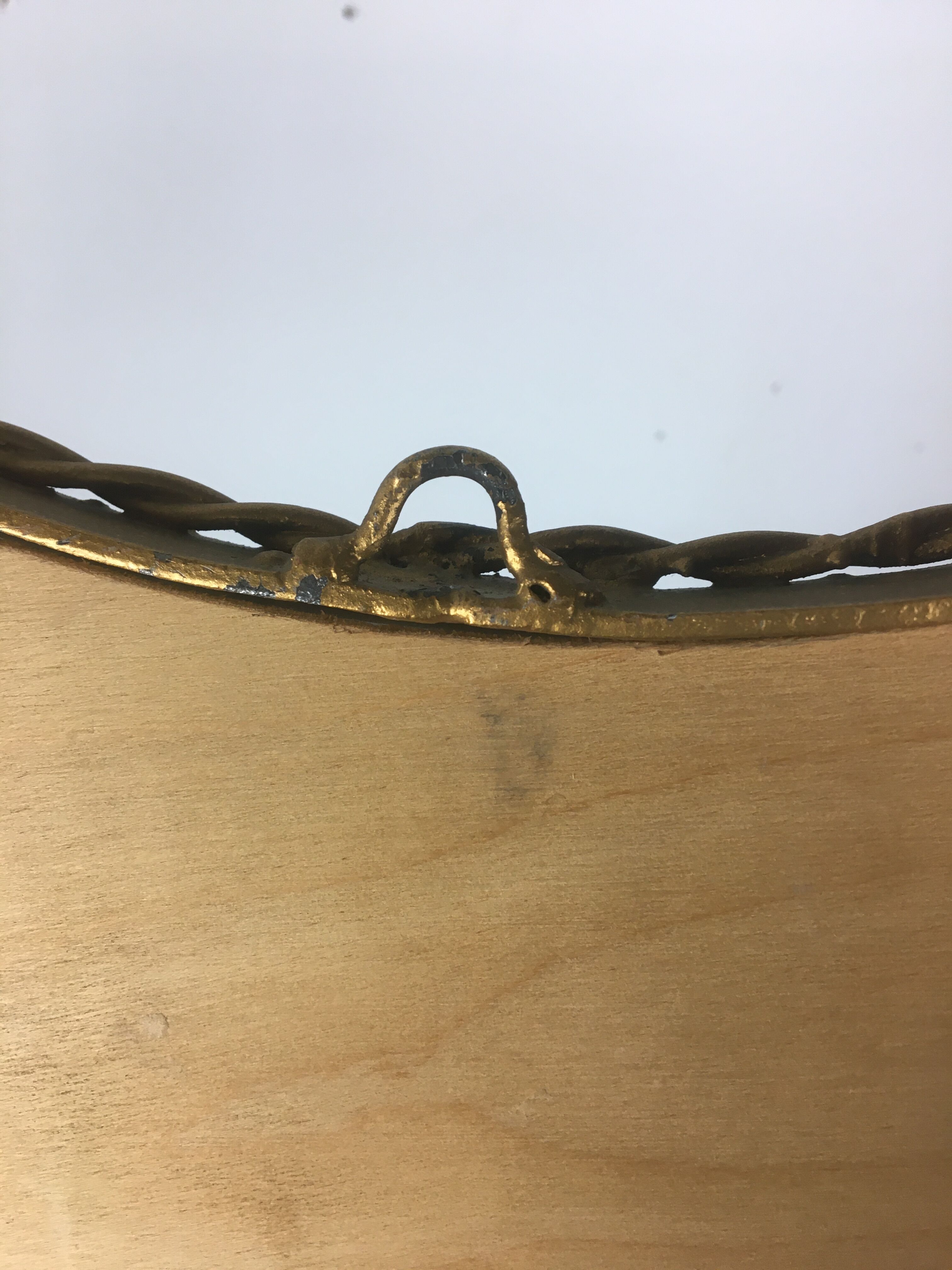 Asymmetrical brass mirror 1960-70 Polish design