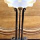lampe Art Déco fer forgé style Edgar Brandt coupe opalescente Ezan