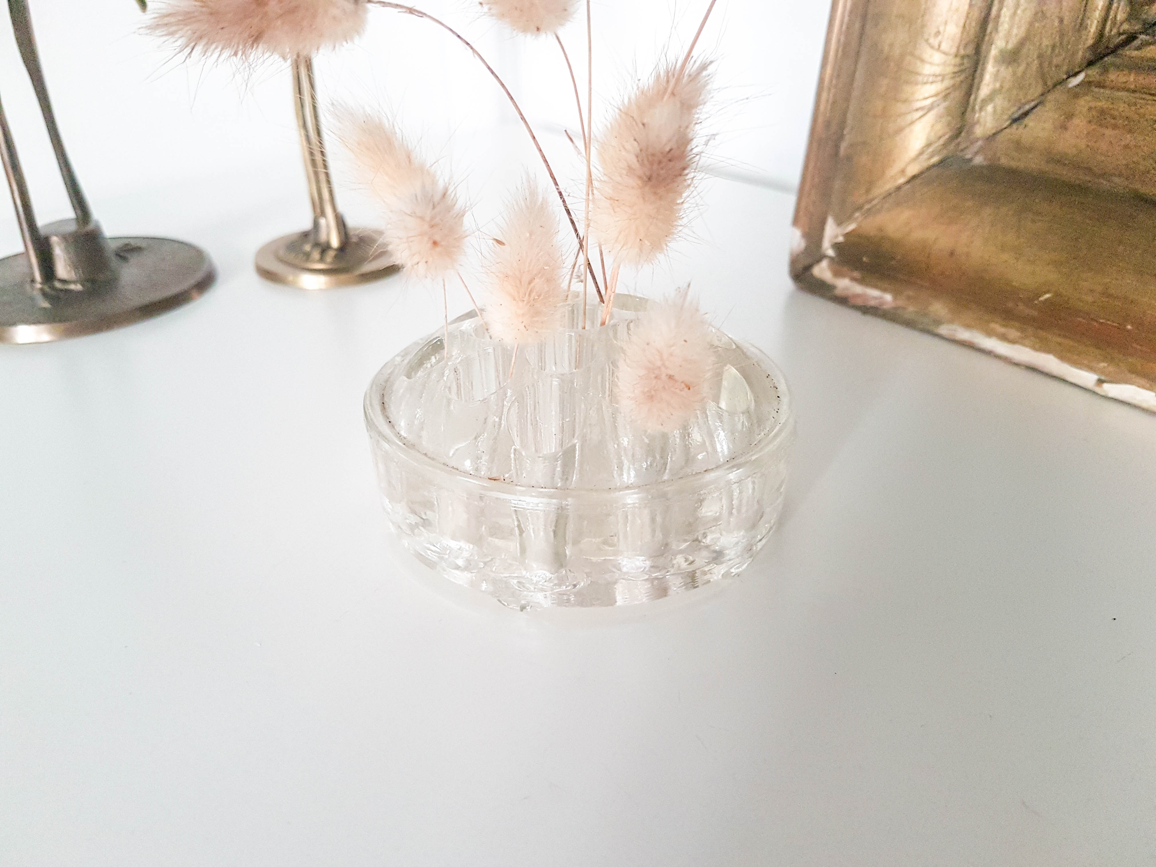 Vintage glass flower pick made in France