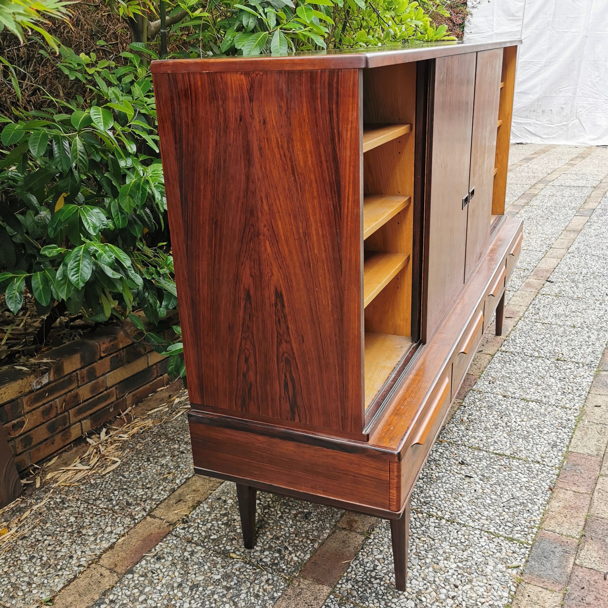 High sideboard in teak edited by Samcom for Johannes ANDERSEN