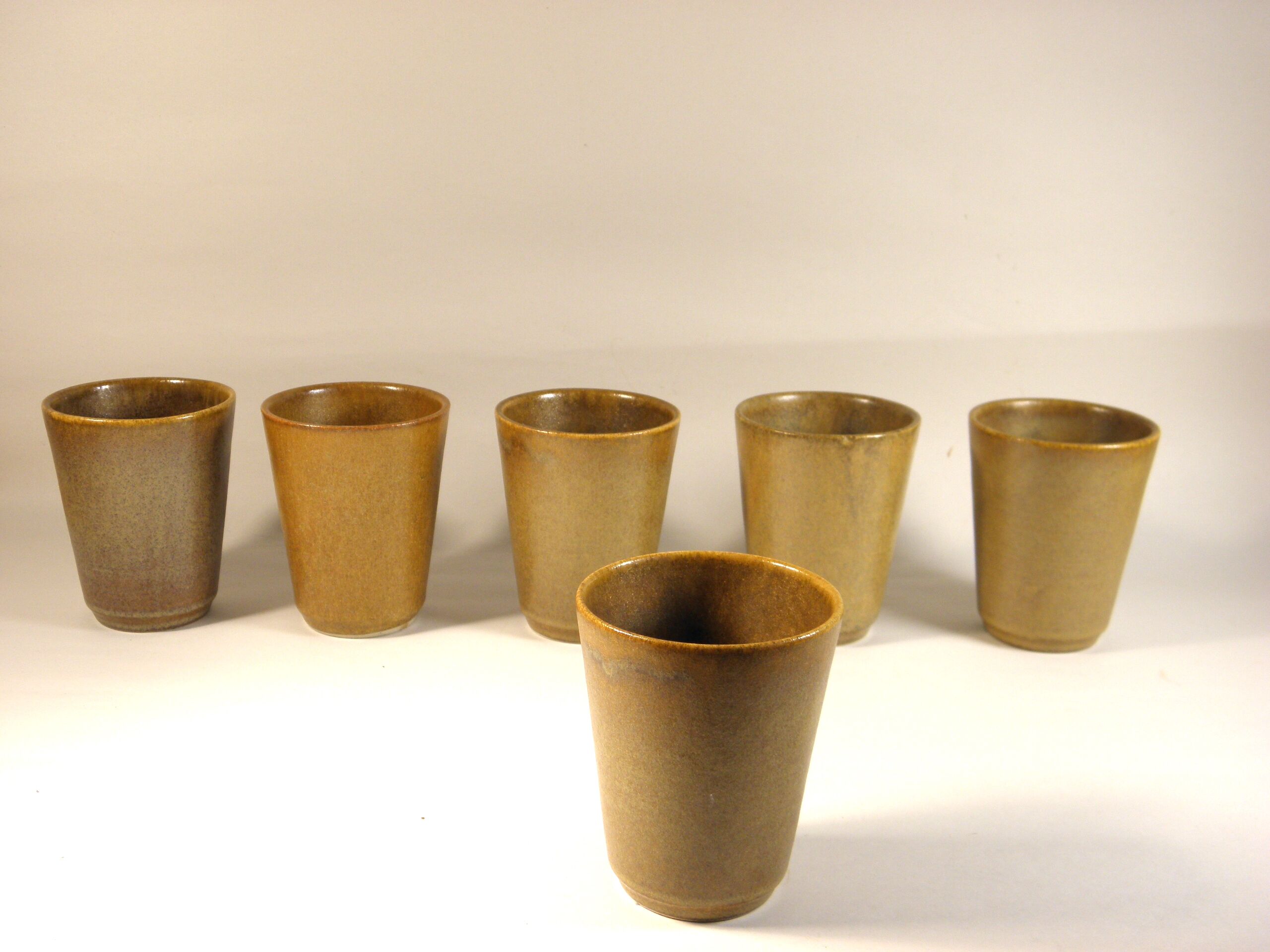 Set of 6 stoneware cups 1970