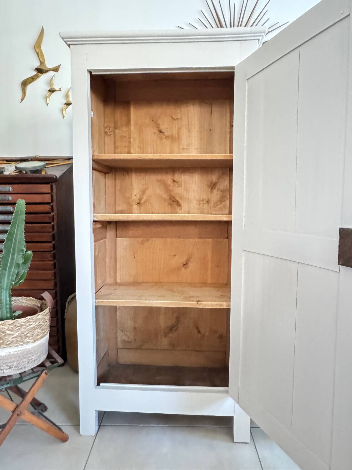 Antique vintage white Parisian wardrobe