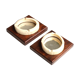 Pair of wooden and bakelite ashtrays with mirrored backs from the 1930s
