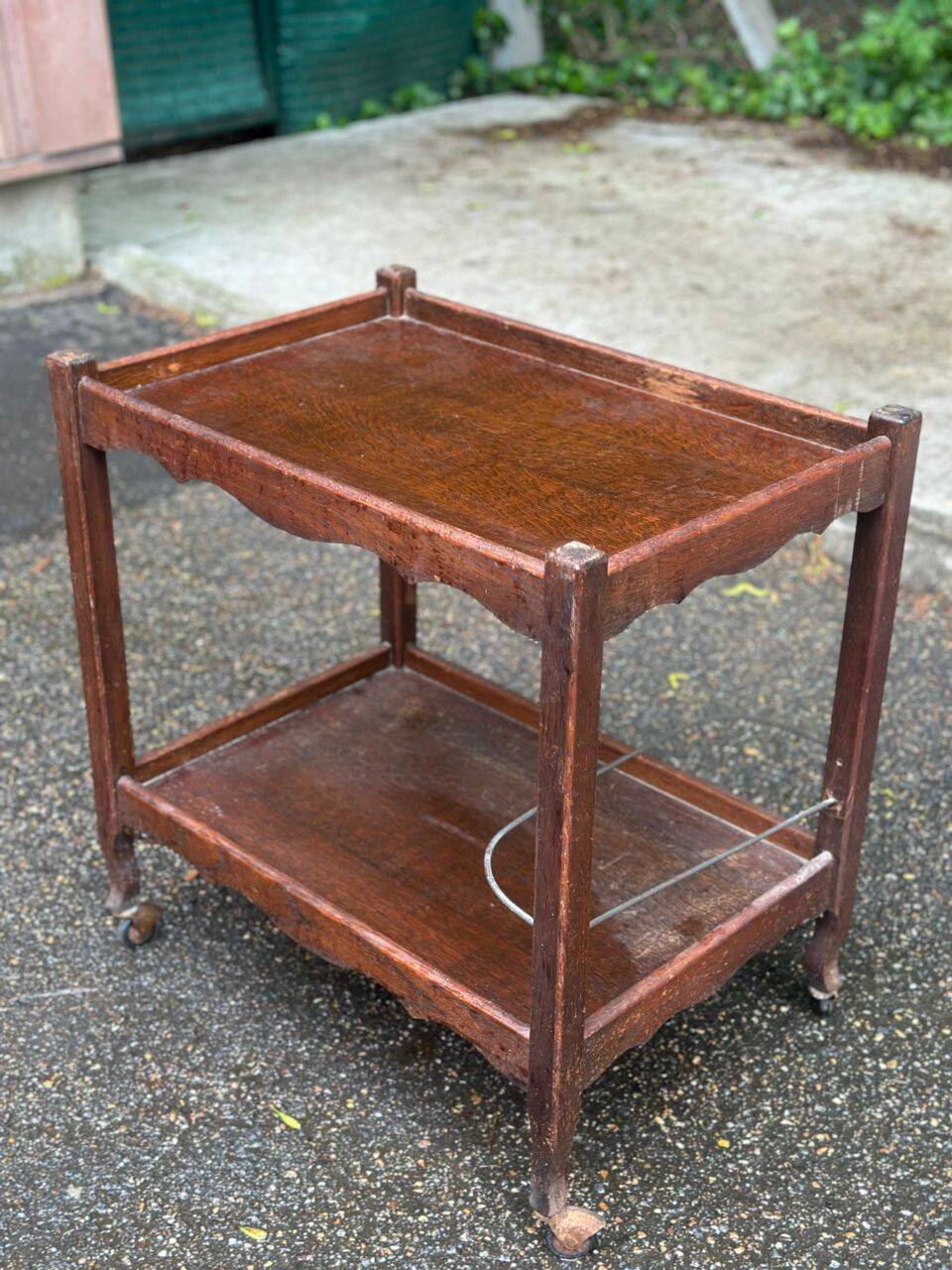 Vintage rolling bar side table from the 1930s.