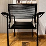 Vintage black Spaghetti armchair Giandomenico Belotti for Alias, model 109