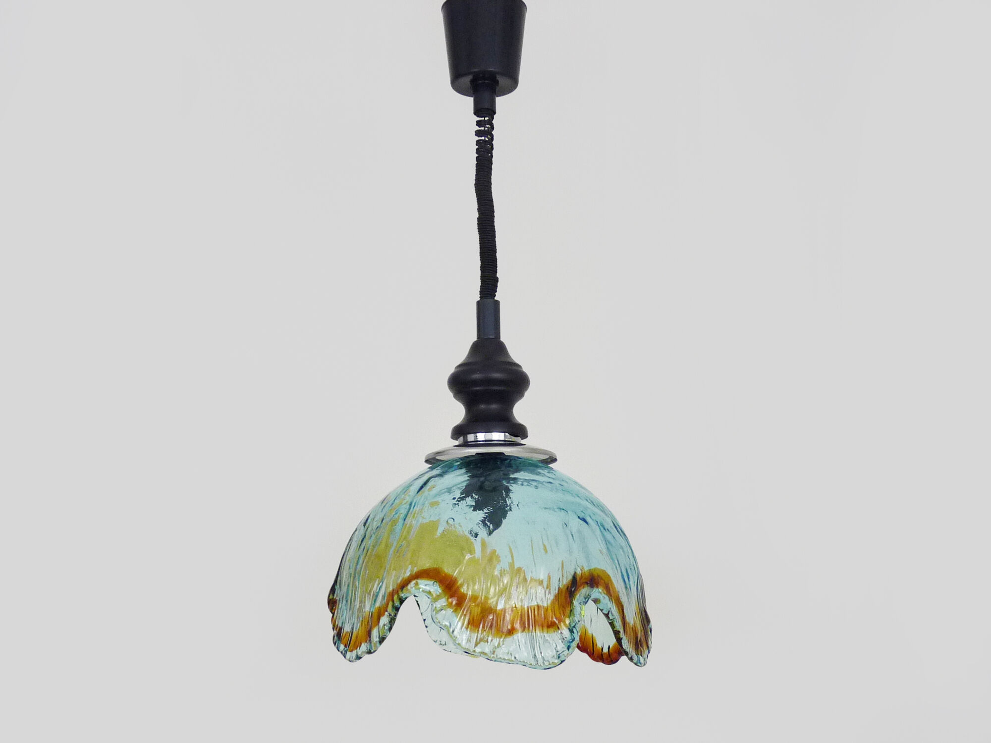 Vintage hanging lamp in blown Murano glass. 70s