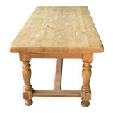 Renovated farmhouse dining table in solid oak, 20th century, 200cm