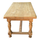Table à manger de ferme rénovée en chêne massif XXème 200cm