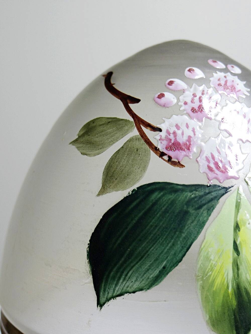 Antique 19th-20th century frosted enamelled glass and brass egg box