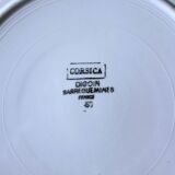 Plat rond creux Corsica Digoin Sarreguemines Bleu Art Deco