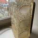 Amber satin glass wall lamp from around 1970.