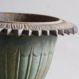 Antique Cast Iron Garden Urn, Campana Form Planter