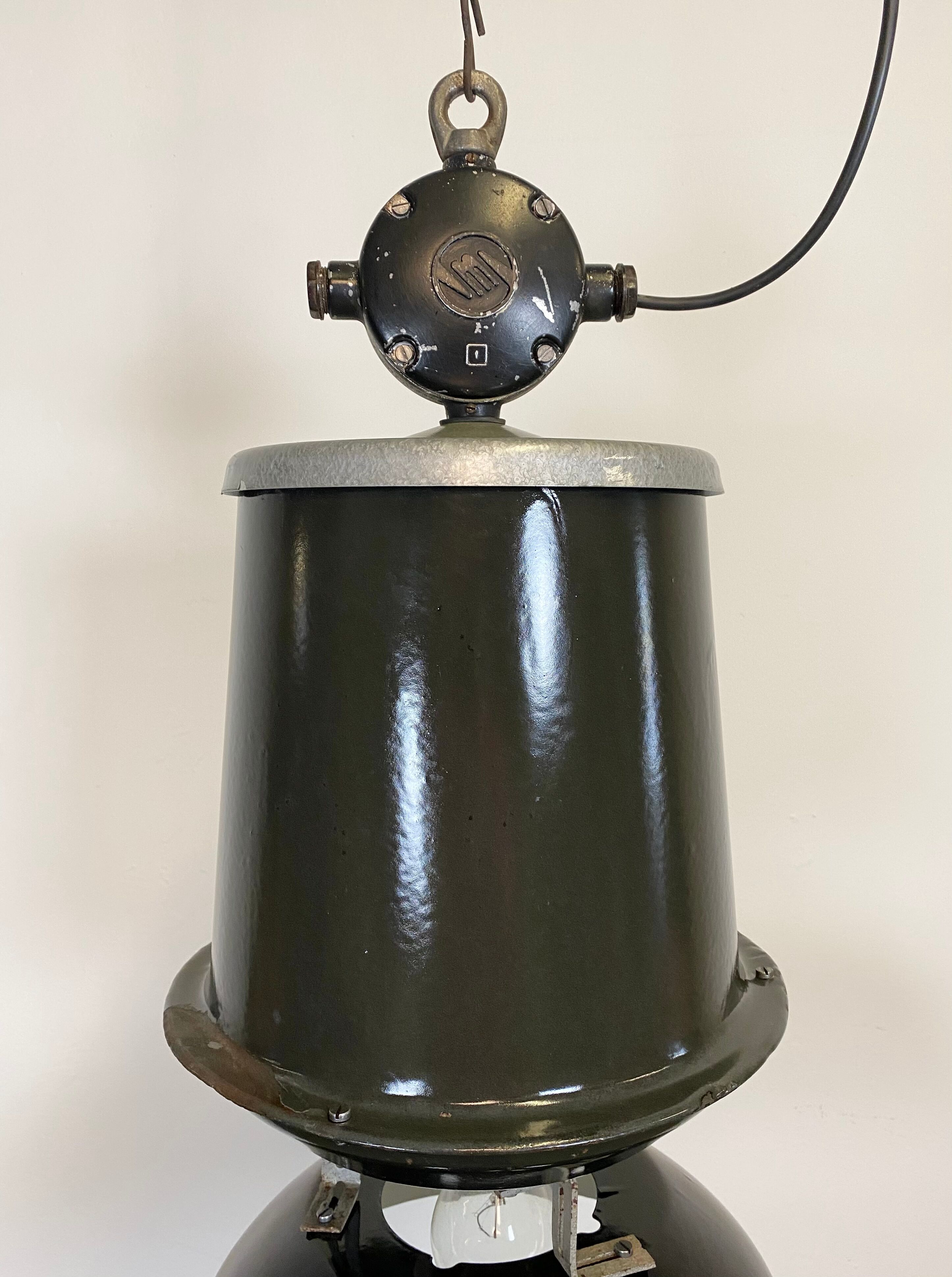 Industrial factory pendant lamp, 1960s