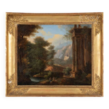 Animated landscape painting with ruins