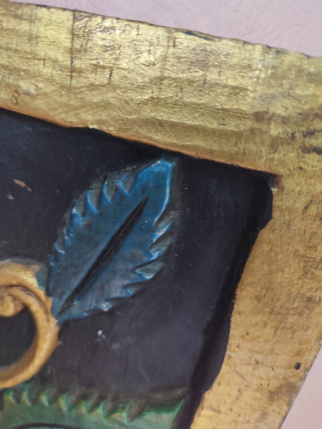 Antique carved wooden panel