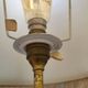 Telescopic floor lamp in gold brass from the 1950s with lampshade.