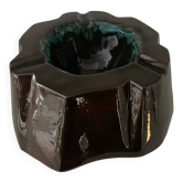 Vintage glazed terracotta ashtray