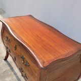 Louis xv style curved chest of drawers in mahogany