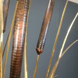 Vintage brass cattail floor lamp by Daniel D'Haeseleer, 1970s