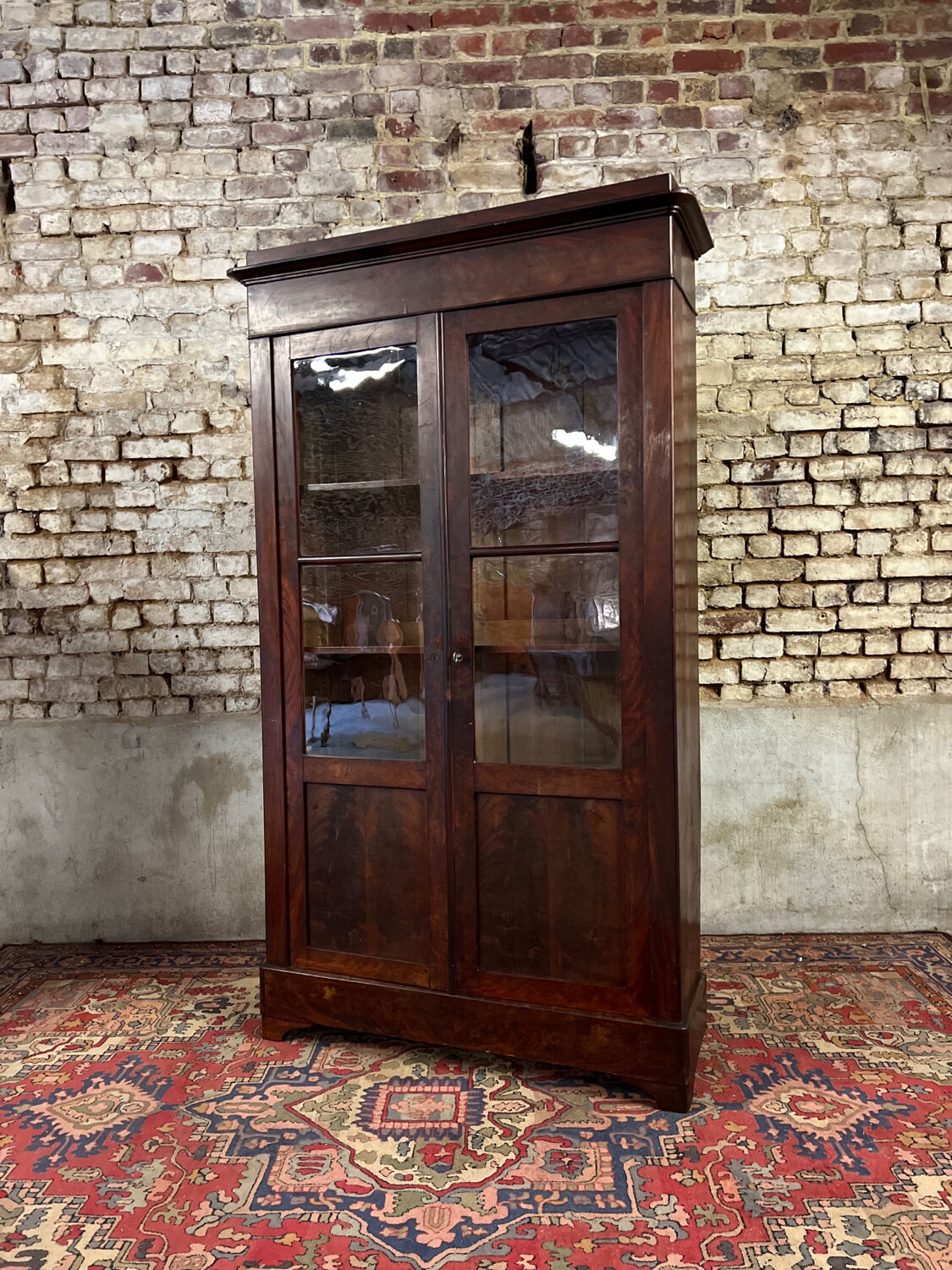 Mahogany showcase bookcase Louis Philippe XIX century