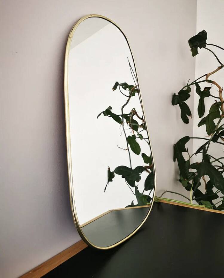 Set of 4 100% handmade golden brass mirrors