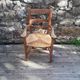 Chair with armrests / wooden armchair and straw seat - 1960s