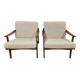 Pair of Scandinavian Danish teak armchairs 1960