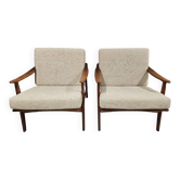 Pair of Scandinavian Danish teak armchairs 1960