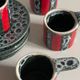 6 vintage luc vallauris art ceramic cups and saucers