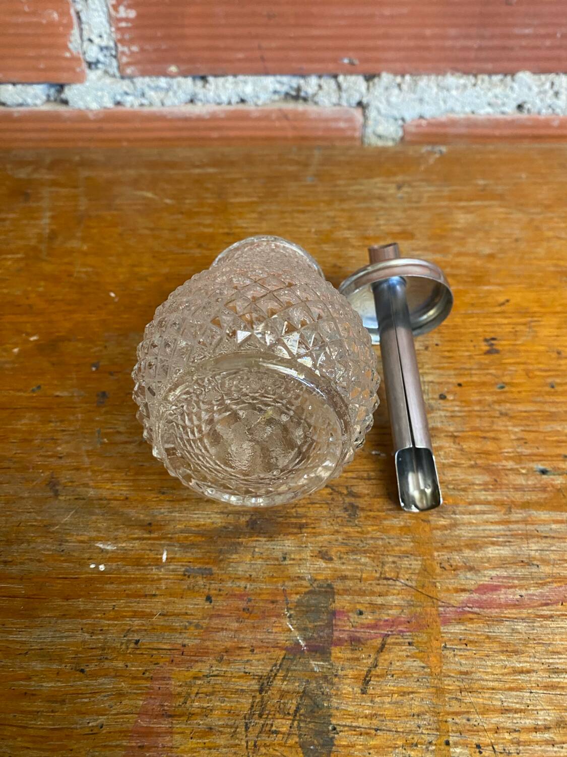 Vintage molded glass sugar bowl
