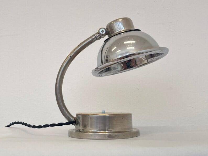 Rare Art Deco Table Chrome Lamp, 1930s