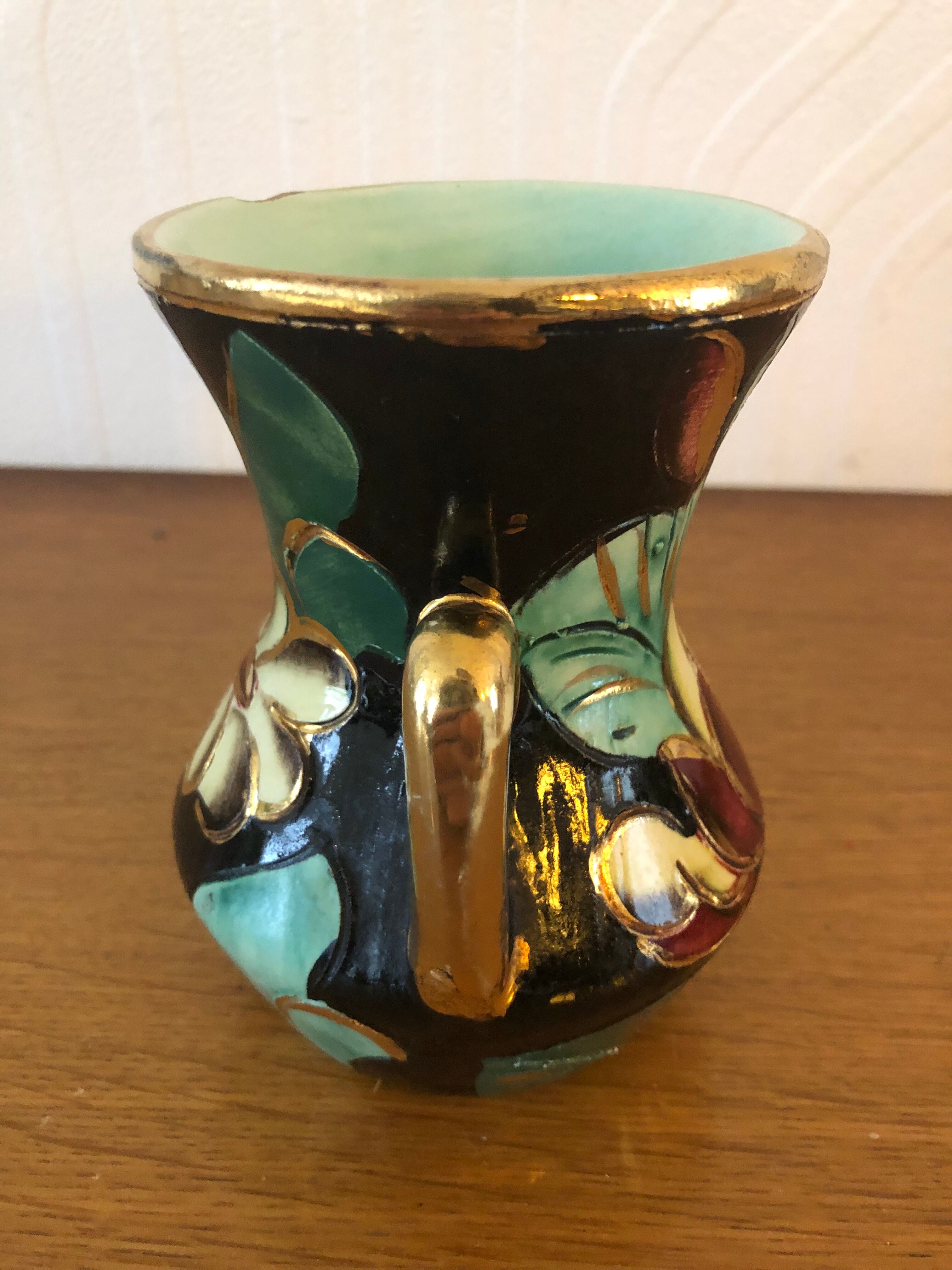 Vase art deco signed vallauris hand decorations