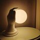 Hand-shaped vintage ceramic table lamp or lamp with a 1980s white glass ball
