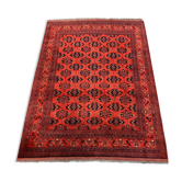 Vintage Afghan Turkoman Khalmohammadi Rug 284x213 cm, Red, Black Tribal Large