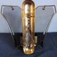 Wall lamp two fires in brass and curved glass from the 80s