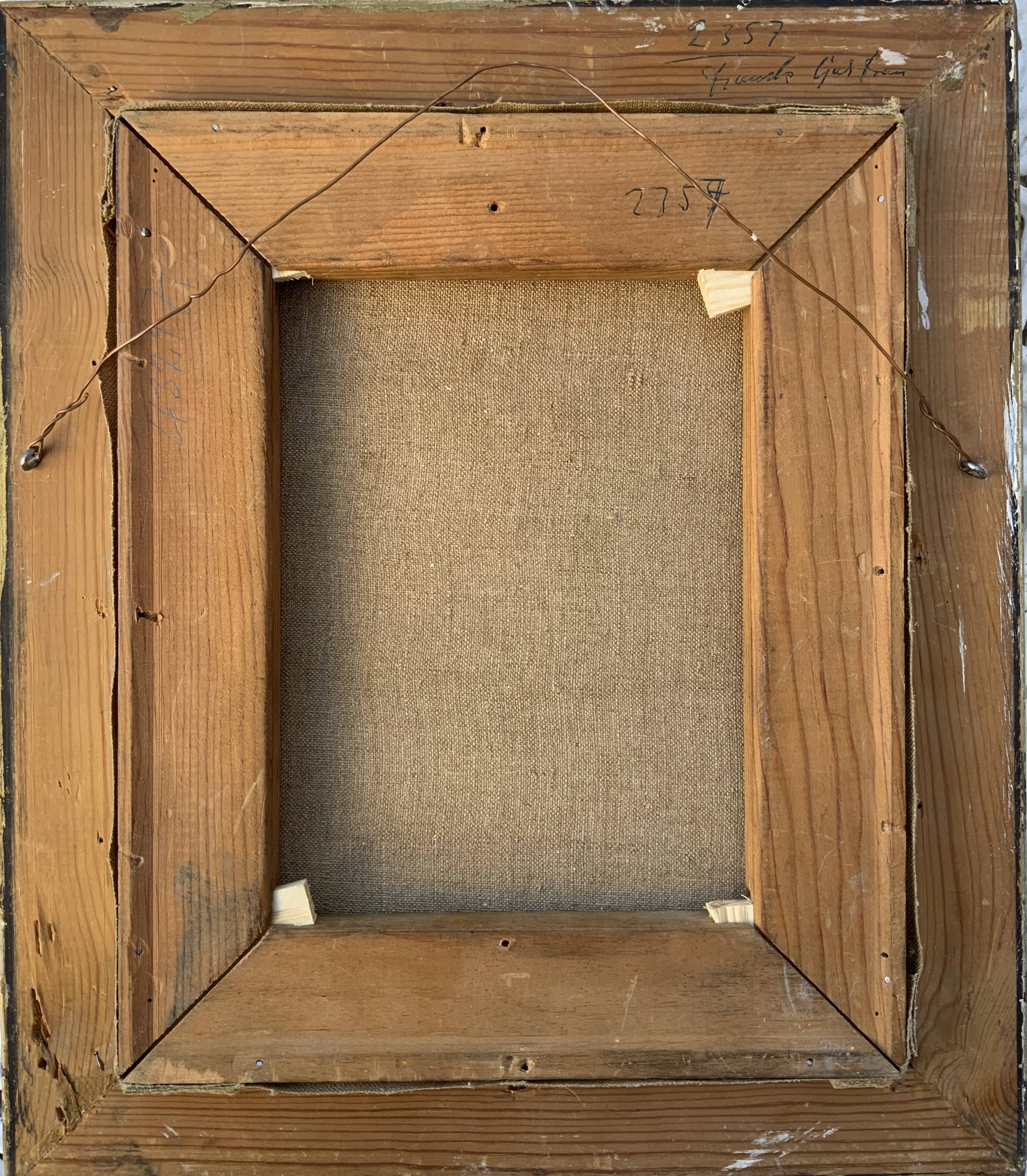 Vintage Oil On Canvas Men Portrait Signed, Small, 1950s