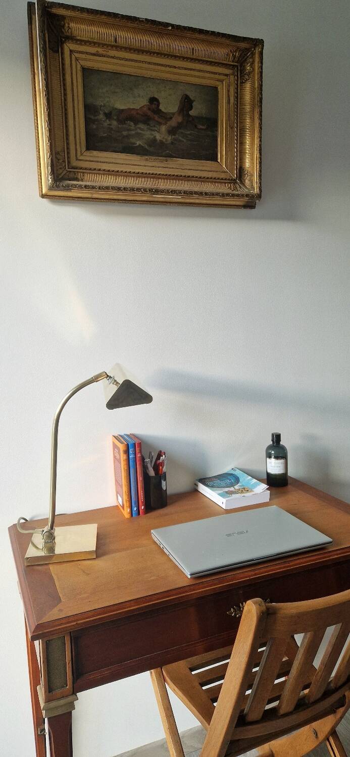 Banker style brass desk lamp 1970