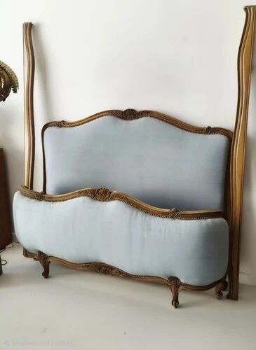 Antique French Louis XV Bed Demi Corbeille Double
