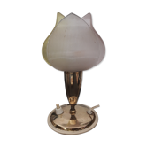 Lampe de table fleur en laiton vintage