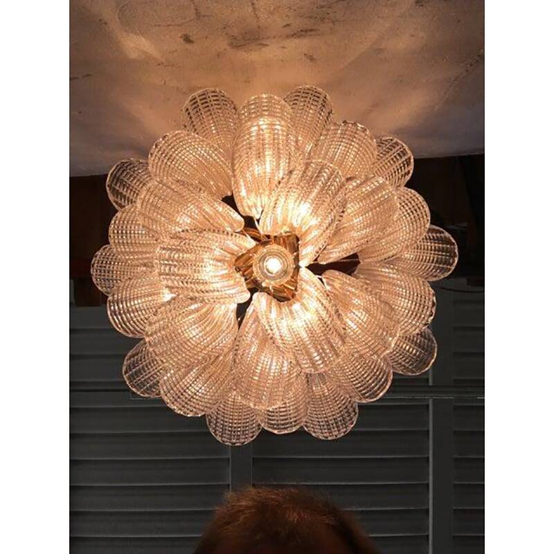 Italian Contemporary Mazzega Style Murano Glass “Saddle” Sputnik Chandelier