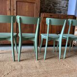 Set of 4 green bistro chairs