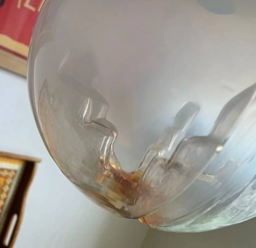 Suspension vintage en verre opalin soufflé – style Murano