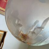 Suspension vintage en verre opalin soufflé – style Murano