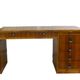 Small cubist Art Deco desk in walnut veneer, Belgium, 1930.