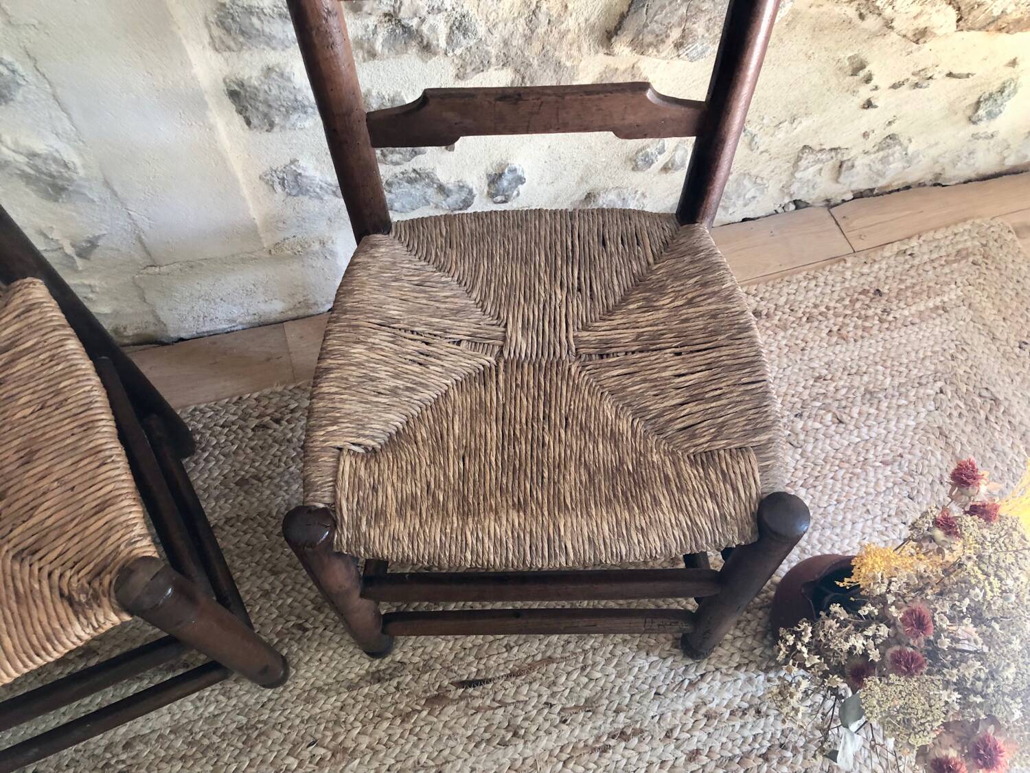 2 antique wooden chairs