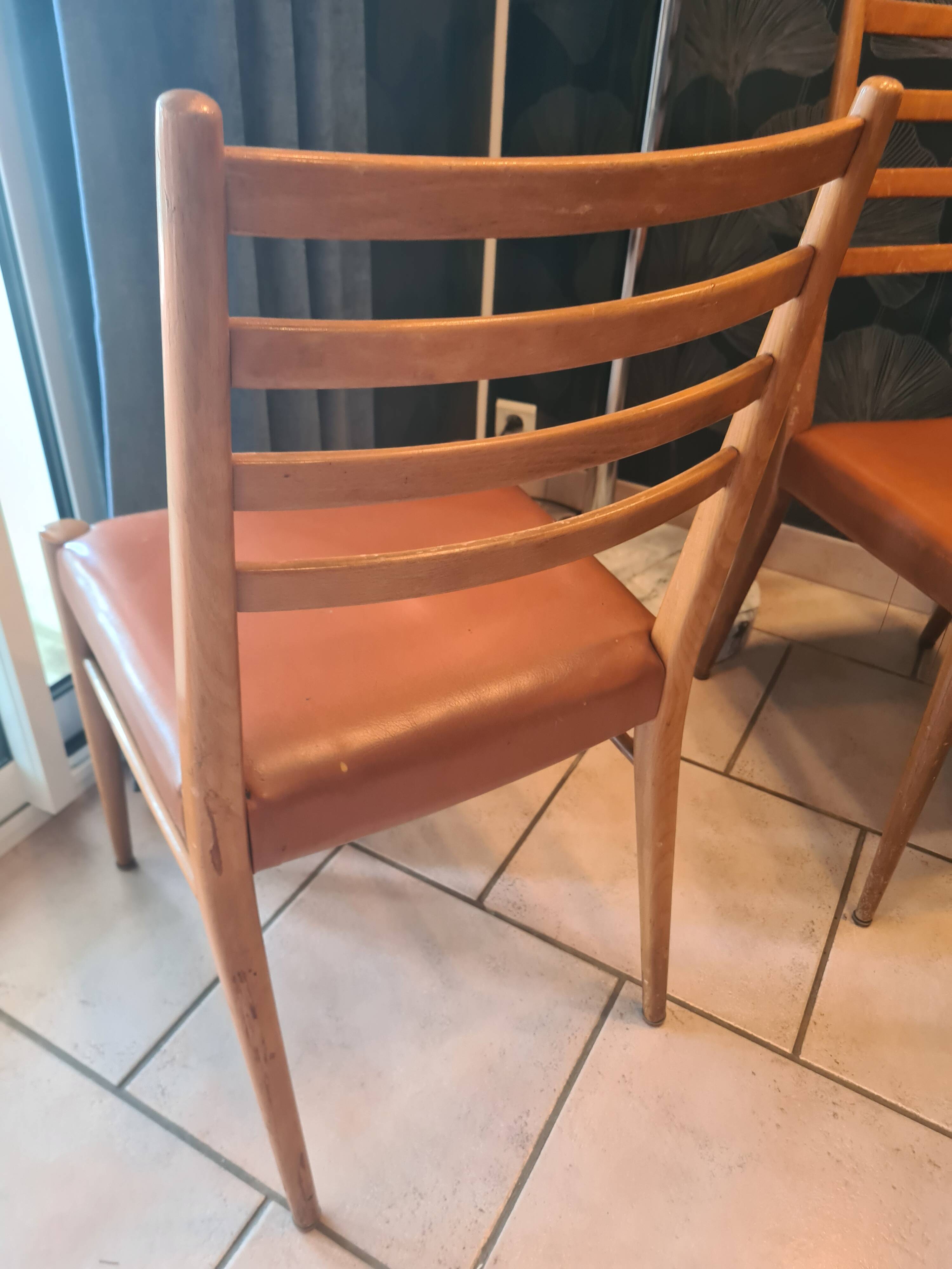 lot of 6 teak chairs from the 1950s, Scandinavian, Danish 87 x 44 x 43 BEG