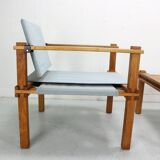 Gerd Lange Japandi style safari arm-chairs and Table, 1965